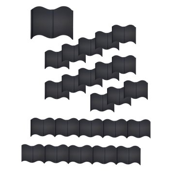Beetumrandung Nessa Wave 24-teilig Schwarz