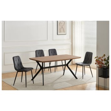 Stuhl Mesa Eco 4er-Set Velvet Grau