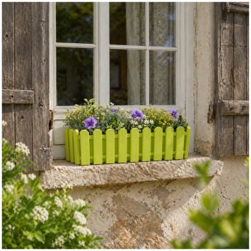 Blumenkasten mit Wasserspeicher Nessa 50 cm Grün