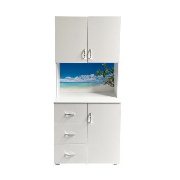 Badschrank Blanca Wellness Motiv Palmen