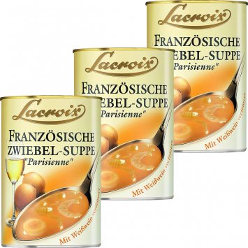 Lacroix Französische Zwiebel Suppe kräftig mit Weißwein 400ml 3er Pack