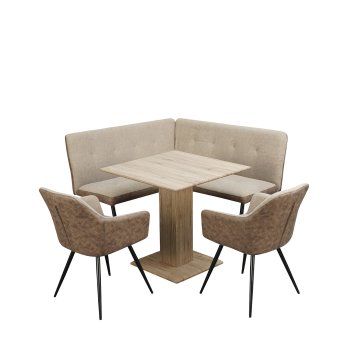 Sitzgruppe Taupe/Antikbraun Joschka