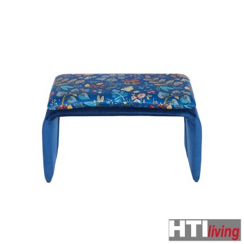 Polsterhocker B/H/T 61 x 34,5 x 40 cm Vance Blue Fantasy