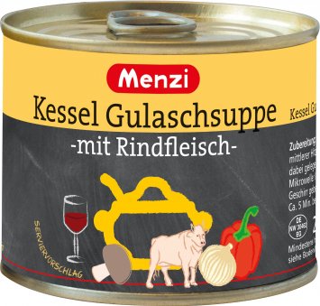 Menzi Kesselgulaschsuppe mit Rindfleisch ungarisch 200ml 3er Pack