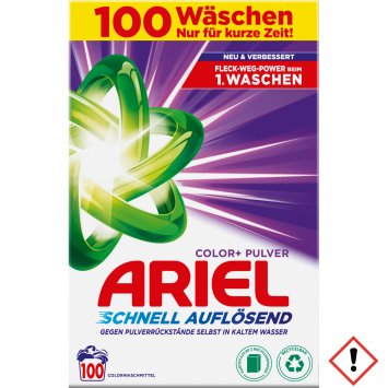 Ariel Colorwaschmittel Pulver schnell auflösend Großpackung 90WL 4950g