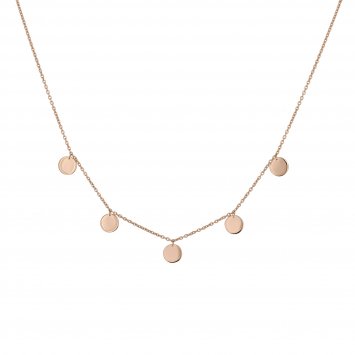 Halskette 925 Sterling Silber rosévergoldet Plättchen Boho