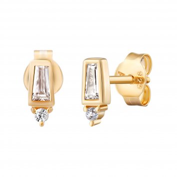 Ohrstecker 925 Sterling Silber vergoldet Zirkonia