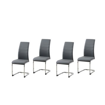 Schwingstuhl 4er Set PU grau SallyC