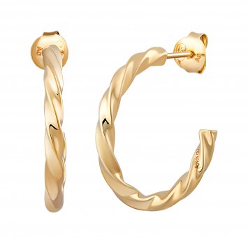 Creole 925 Sterling Silber vergoldet Twist