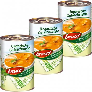 Erasco Ungarische Gulaschsuppe fein mit zartem Fleisch 390ml 3er Pack