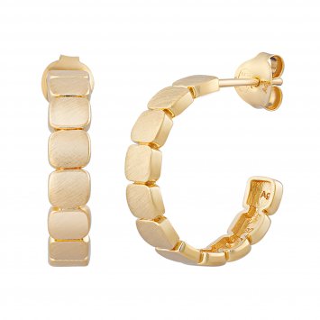 Creole 925 Sterling Silber vergoldet Square