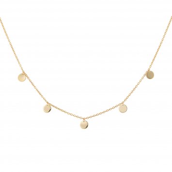 Halskette 925 Sterling Silber vergoldet Plättchen Boho small