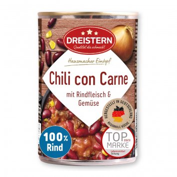 Dreistern Chili con Carne Eintopf mit Rindfleisch und Gemüse 400g