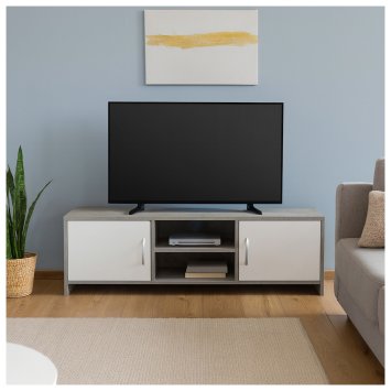 TV-Schrank Thekla Beton/Weiß