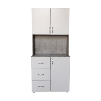 Küchenschrank Weiß/Beton Blanca