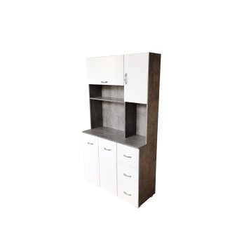 Küchenschrank Beton/Weiß Blanca