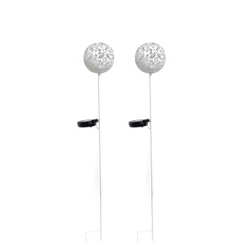 Solarlampe 2er Set Luna Flower Weiß