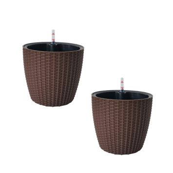 Blumentopf Hydro Ø 27 cm 2er Set Nessa Braun