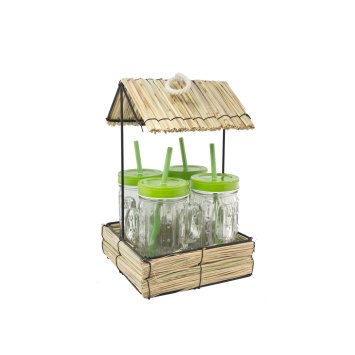 Trinkbecher 4 Stück mit Hütte Kaktus