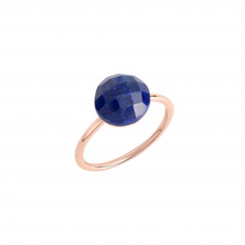 Ring Silber 925 rosé-vergoldet mit einem echten Lapislazuli 9x9,5mm