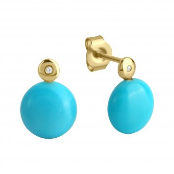Ohrringe Silber 925 vergoldet mit Türkis (beh.) und Zirkonia