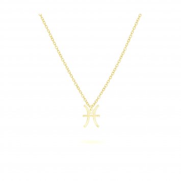 Anhänger mit Kette 925-Sterling Silber vergoldet Glänzend 42cm Fische