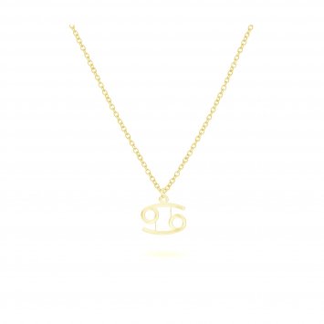 Anhänger mit Kette 925-Sterling Silber vergoldet Glänzend 42cm Krebs