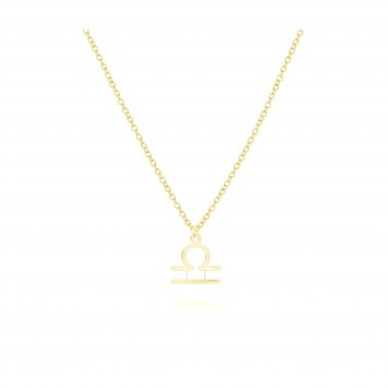 Anhänger mit Kette 925-Sterling Silber vergoldet Glänzend 42cm Waage