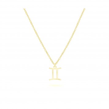 Anhänger mit Kette 925-Sterling Silber vergoldet Glänzend 42cm Zwilling