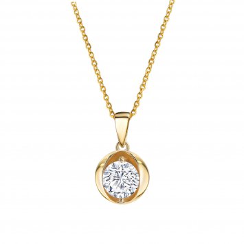 Halskette Silber 925 vergoldet 45cm lang mit weißem Zirkonia-Stein