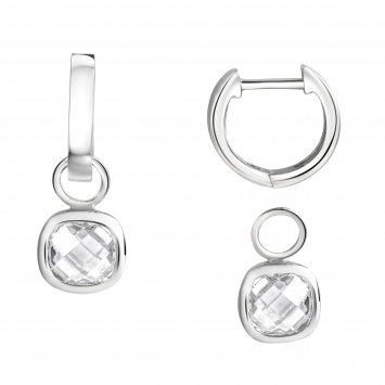 Ohrringe Silber 925 rhodiniert mit Zirkonia weiß