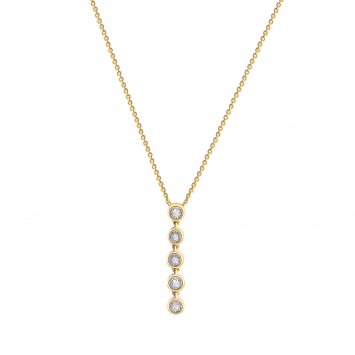 Halskette Gold 585 zweifarbig mit 5x Brillant zus. 0,05ct.