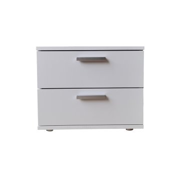 Nachtschrank Weiß mit 2 Schubladen Nina