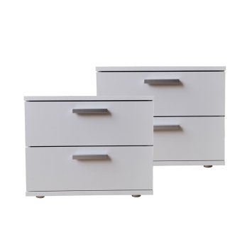 Nachtschrank 2er Set Weiß Nina