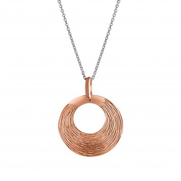 Halskette Silber 925 rosé-vergoldet 42+3cm lang mit diamantierter Oberfläche