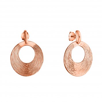 Ohrringe Silber 925 rosé-vergoldet mit diamantierter Oberfläche