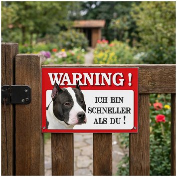 Blechschild Wachhund Staffordshire Bullterrier