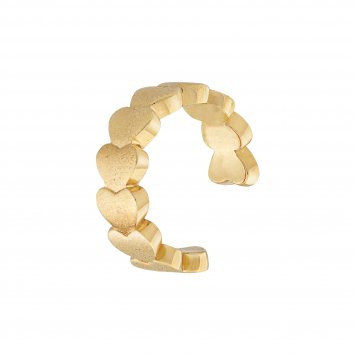 Ear Cuff 925 Sterling Silber gelb vergoldet Herzen