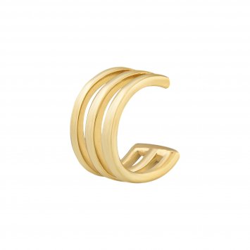 Ear Cuff 925 Sterling Silber gelb vergoldet Triple Design