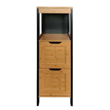 Badschrank Jerik Schwarz Holzoptik
