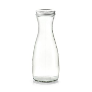 Glaskaraffe, 1000 ml mit Metalldeckel