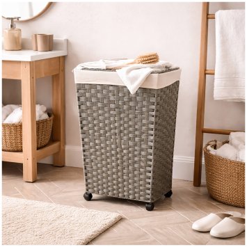 Wäschesammler 40 Liter Briena Grau