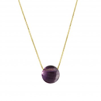 Halskette 375/- Gelbgold Amethyst