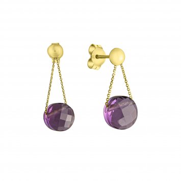 Ohrring 375/- Gelbgold Amethyst