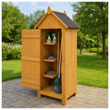 Gartengeräteschrank aus Holz Natur