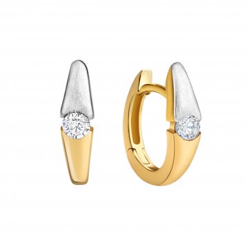 Ohrring 375/- Gelbgold 2farbig Zirkonia