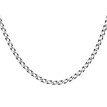 Kette 925 Sterling Silber oxidiert Lang Panzerkette