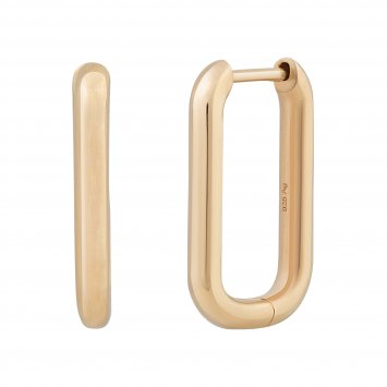 Creole 925 Sterling Silber gelb vergoldet quadratisch