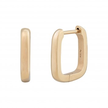 Creole 925 Sterling Silber gelb vergoldet quadratisch