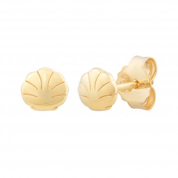 Ohrstecker 925 Sterling Silber gelb vergoldet Muschel